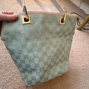 Gucci Light Green Patterned Tote
